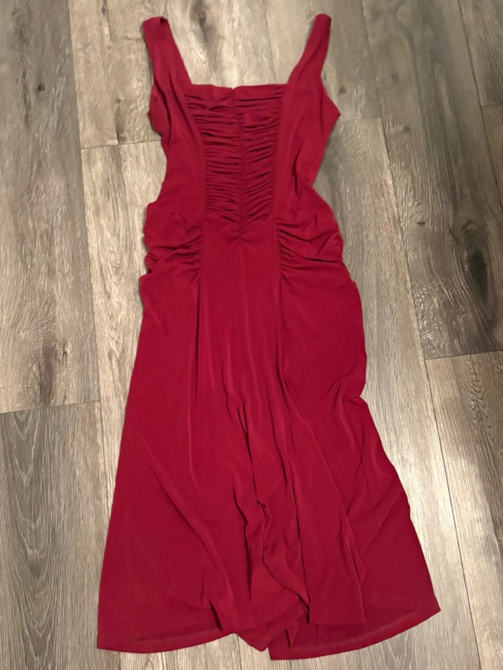 Vintage y2k Sleeveless Midi Dress in Deep Red